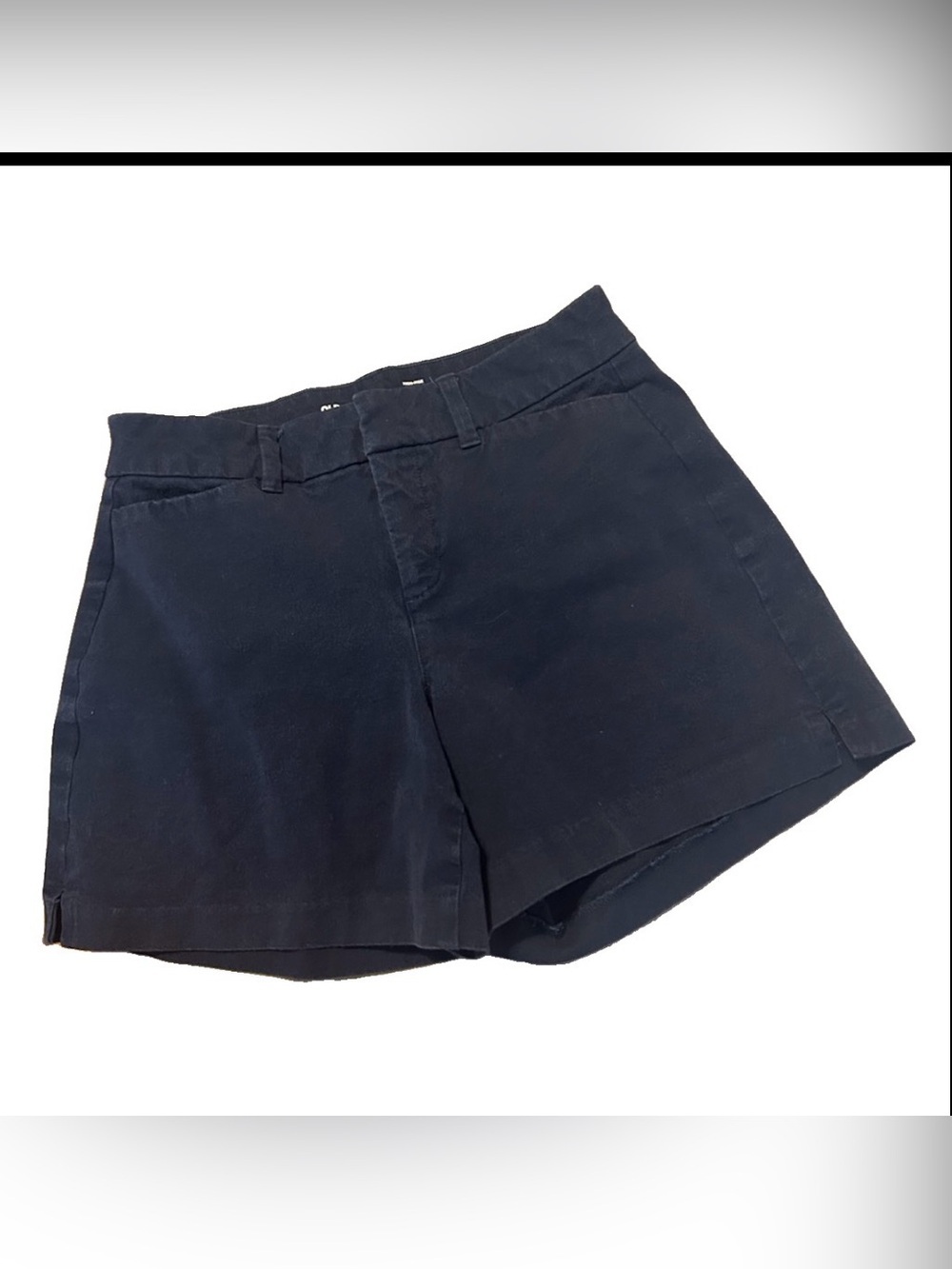 Old Navy Pixie Women's Navy Chino Shorts High Rise Pockets Solid Flat 2
